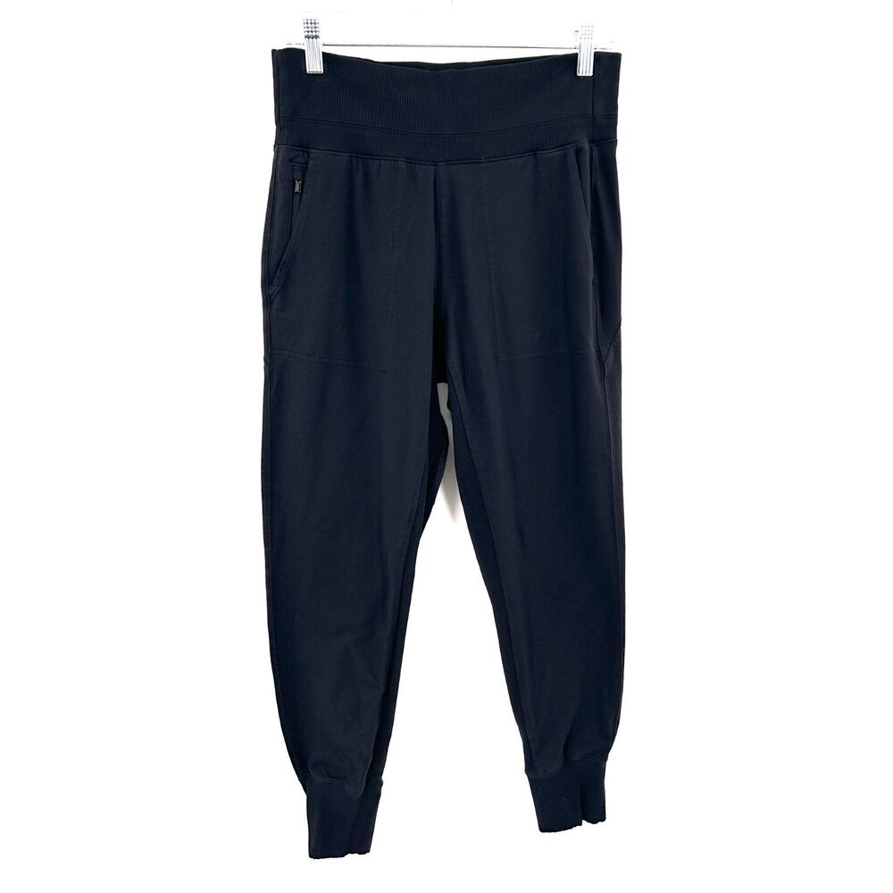 ATHLETA Women's Venice Jogger Black Zip Pocket Athletic Workout Pants Size Small